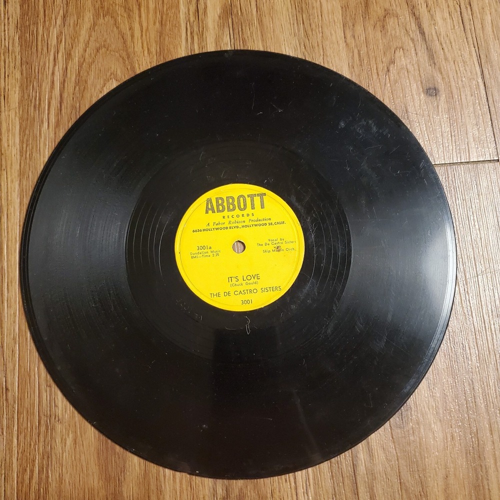The De Castro Sisters – It's Love / Teach Me Tonight Abbott 1954 78 10" V+/V+